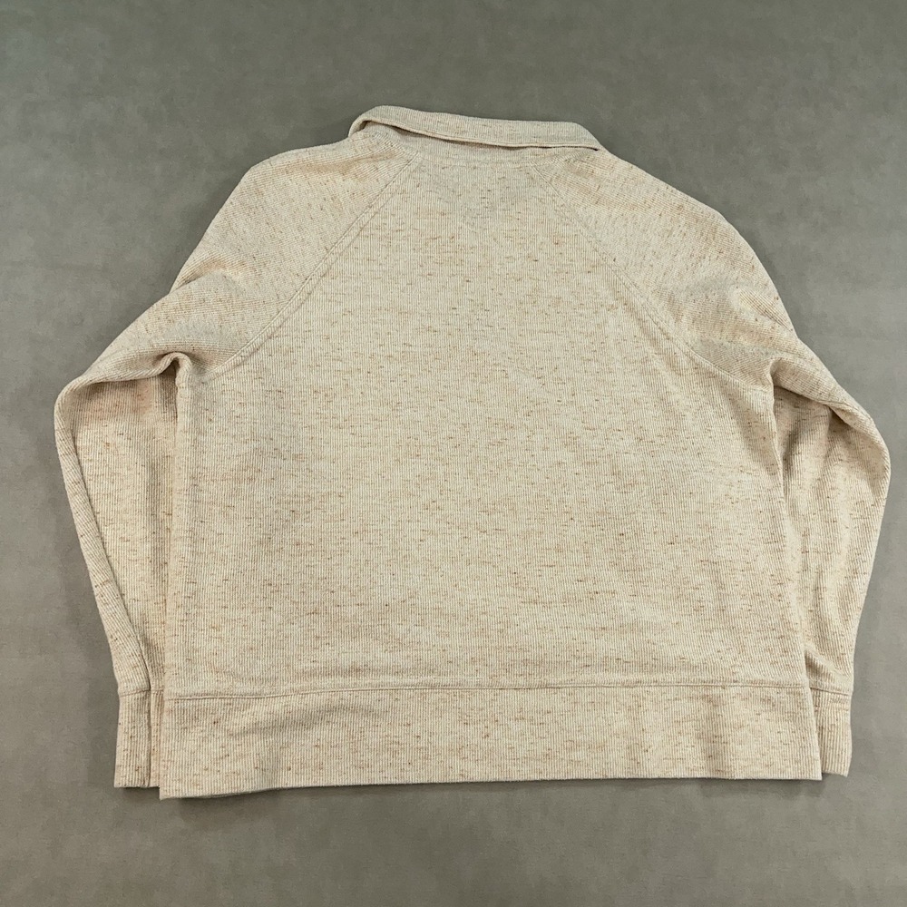 Nike Quarter Zip Mock Neck Pullover Sweater Women's Size Medium Beige Cropped - Picture 3 of 12